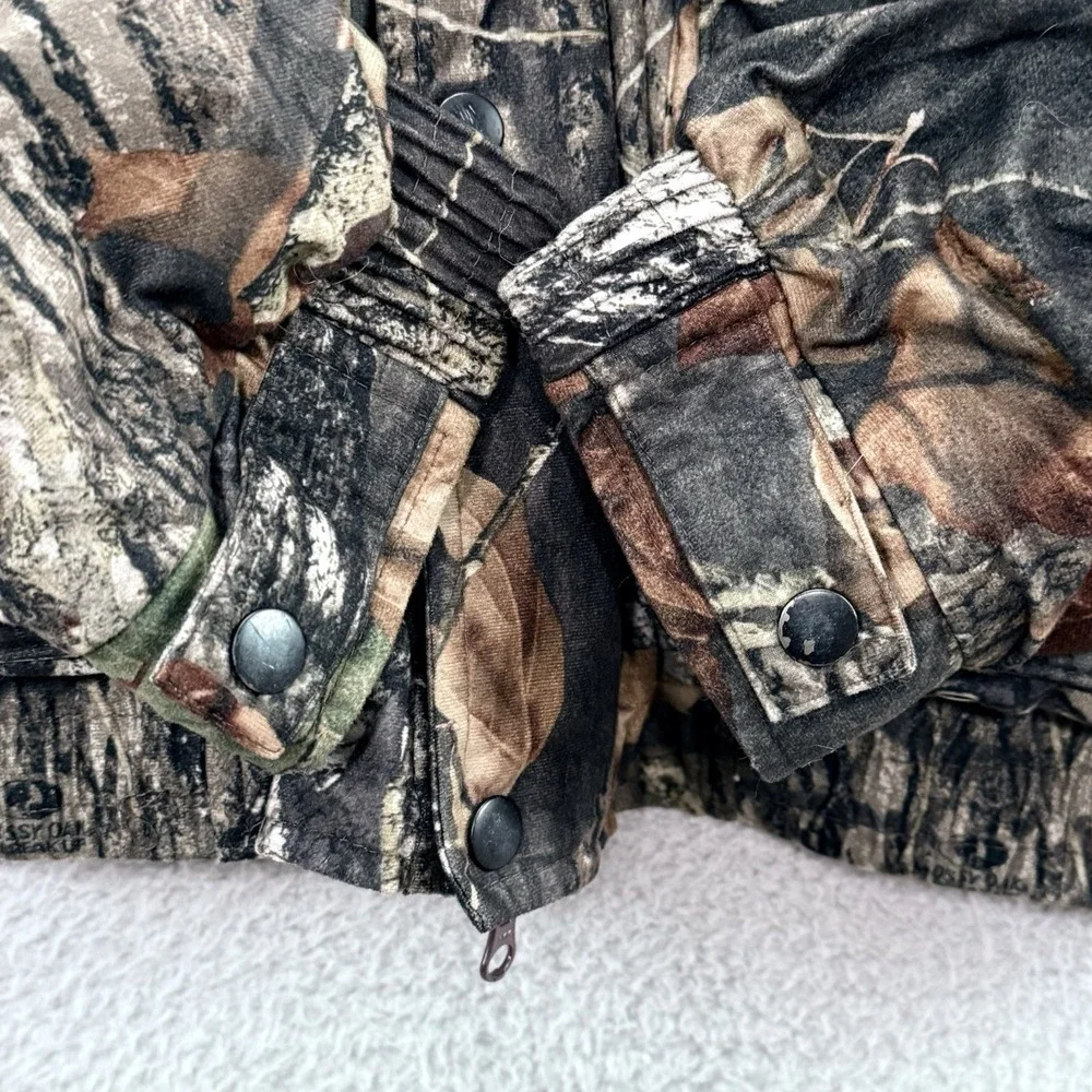 ScentLok Camo‎ Jacket Mens XL Full Zip Snap Hunting Coat Mossy Oak Pockets Lined